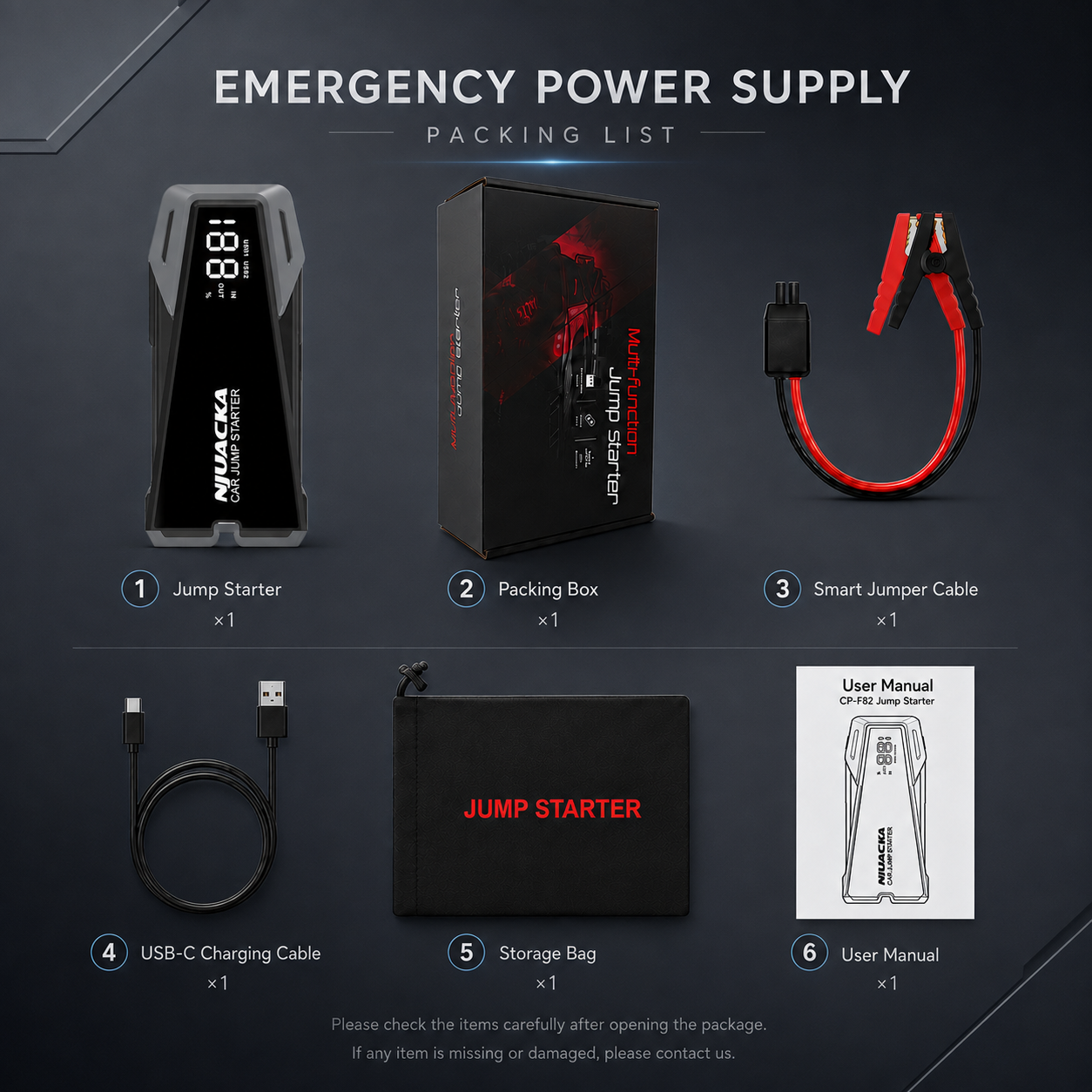 Car Jump Starter 1000A Lithium Battery Booster Pack, Portable Jump Box