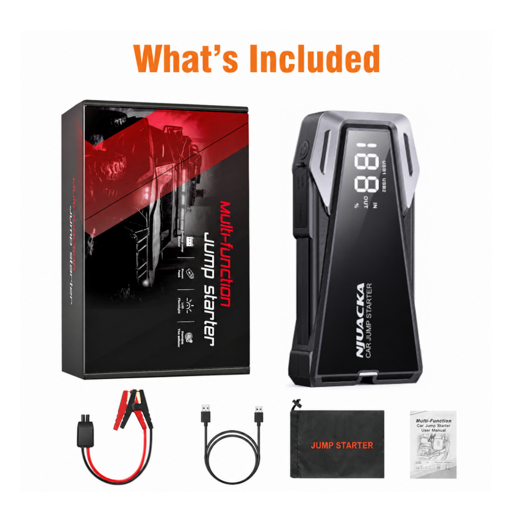 Car Jump Starter 1000A Lithium Battery Booster Pack, Portable Jump Box
