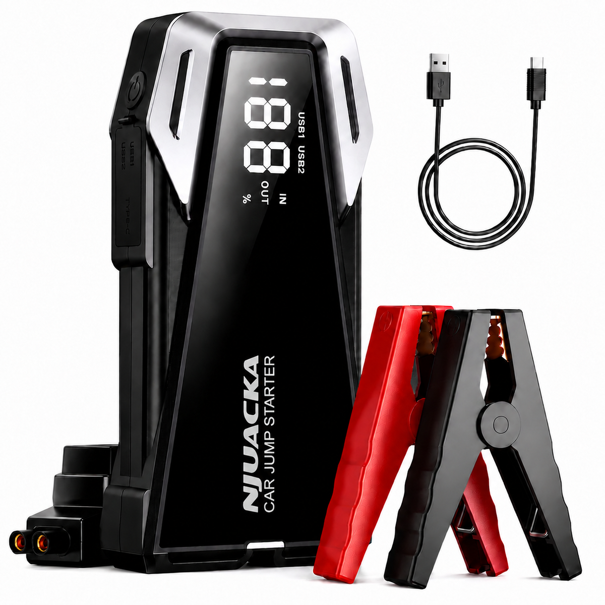 Car Jump Starter 1000A Lithium Battery Booster Pack, Portable Jump Box