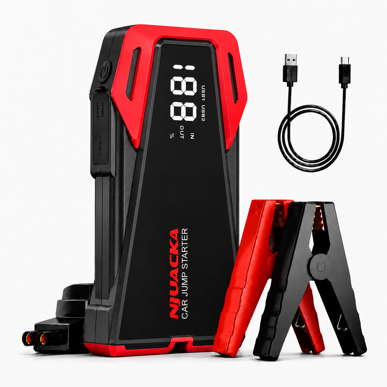Car Jump Starter 1000A Lithium Battery Booster Pack, Portable Jump Box