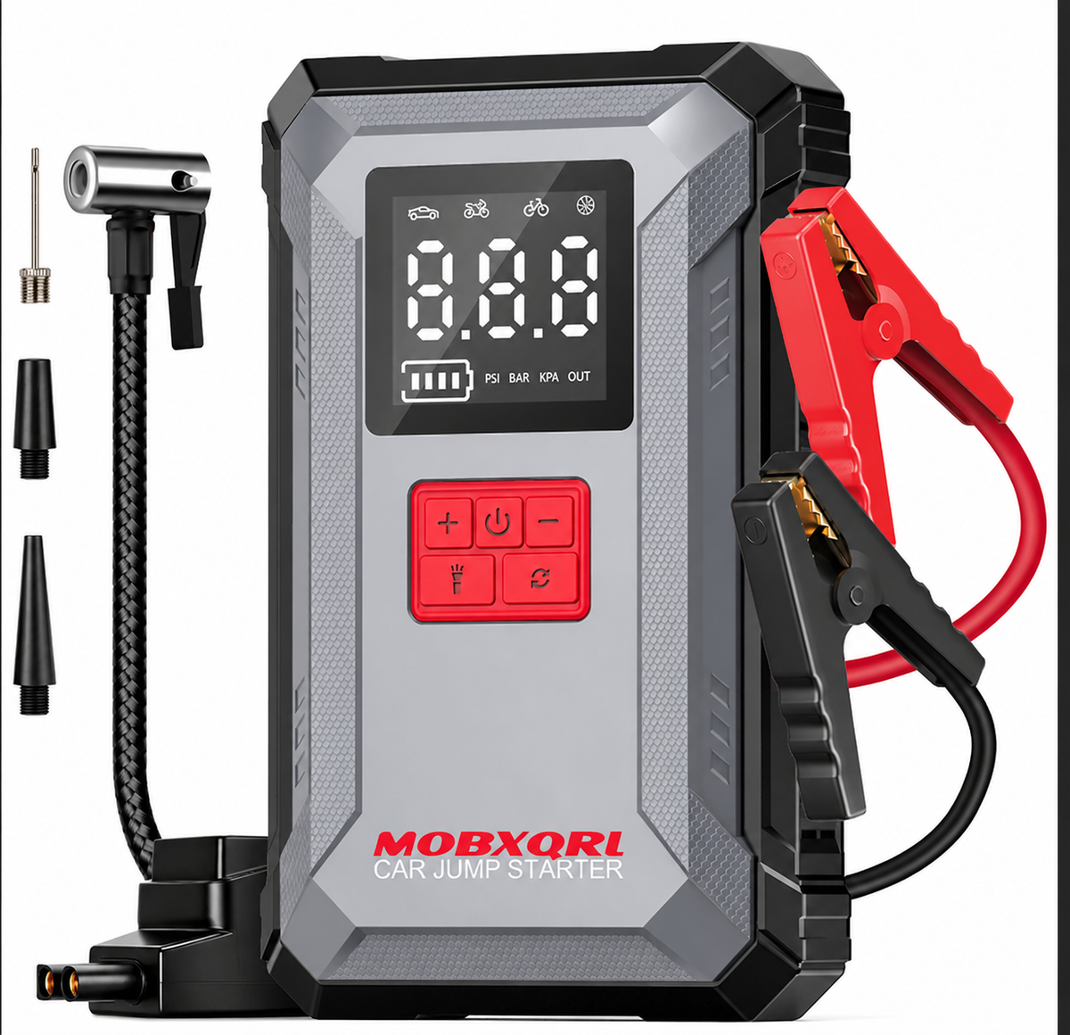 Portable Jump Starter with Air Compressor 3000A 12V 150PSI Tire Inflator