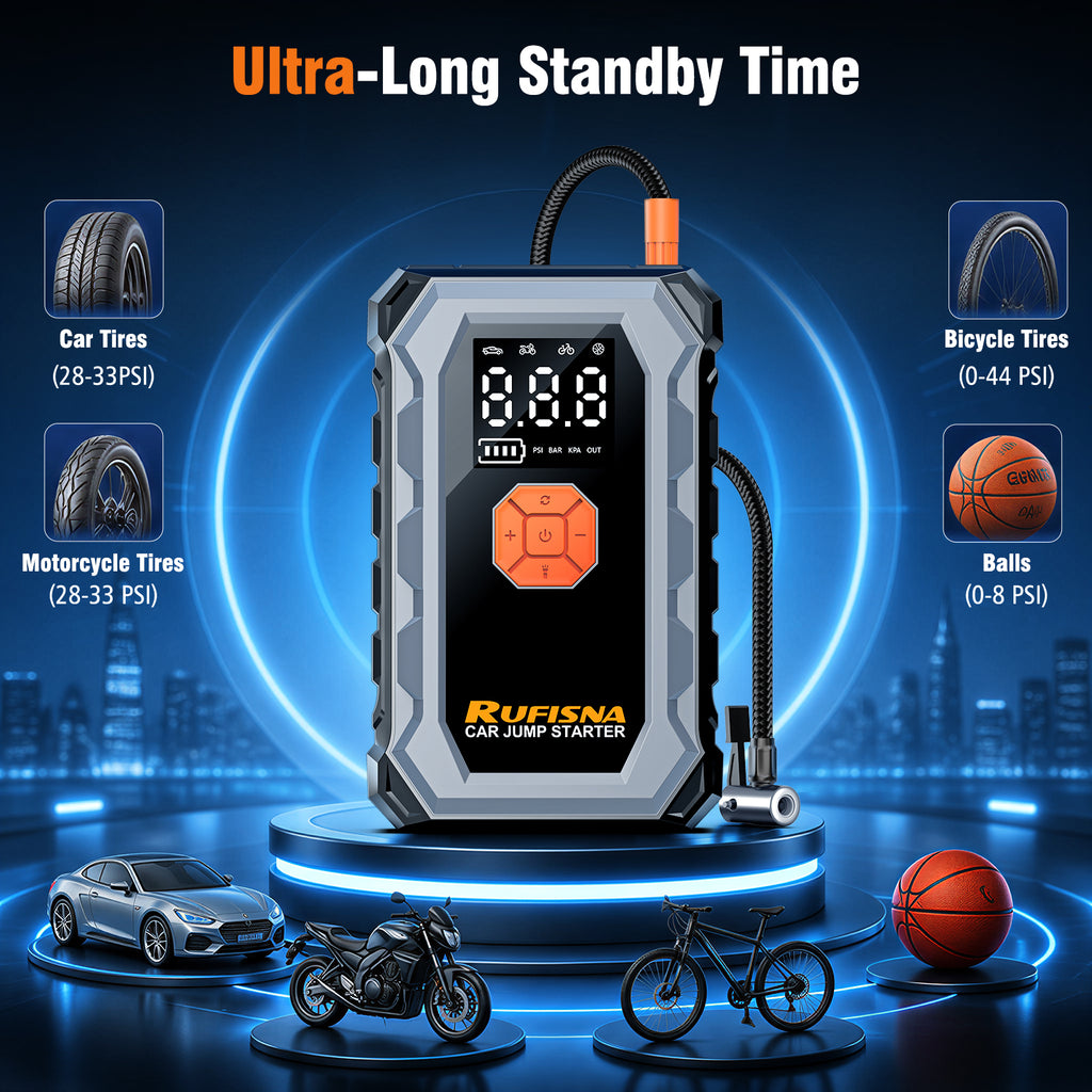 Car Jump Starter with Air Compressor 3000A 12V 150PSI Tire Inflator